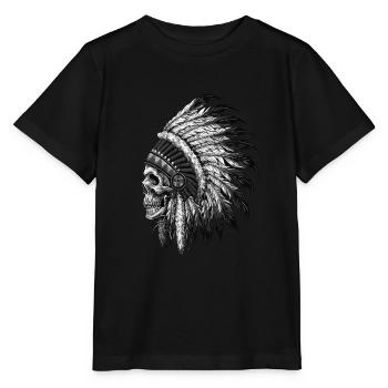 Indianischer Ureinwohner-Schädel - Stanley/Stella Kinder T-Shirt MINI CREATOR  - Schwarz - Vorne - Mikhail (115cm)