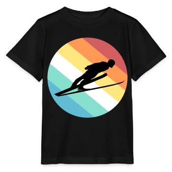 Ski jumping - Stanley/Stella MINI CREATOR Kids’ T-Shirt - black - Front - Mikhail (115cm)