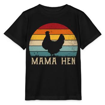 Funny saying mom hen mother chicken retro - Stanley/Stella MINI CREATOR Kids’ T-Shirt - black - Front - Mikhail (115cm)