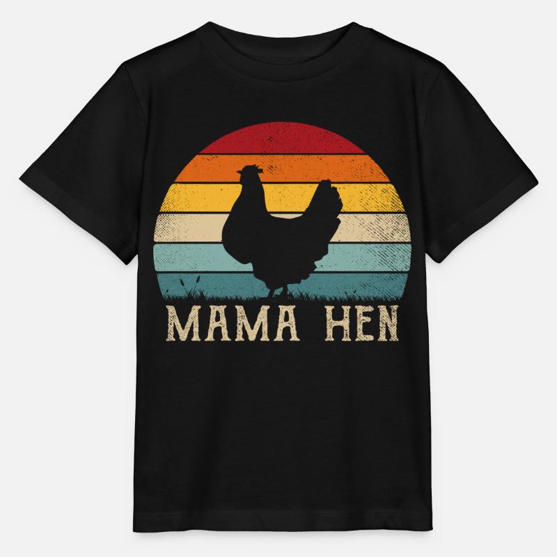 Lustiger Spruch Mama Henne Mutter Huhn Retro - Stanley/Stella Kinder T-Shirt MINI CREATOR  - Schwarz