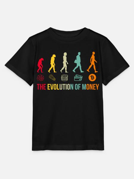 Money Evolution Bitcoin Crypto - Stanley/Stella Kinder T-Shirt MINI CREATOR - Schwarz