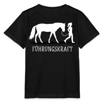Führungskraft Pferd Pferde Spruch Reitersprüche - Stanley/Stella Kinder T-Shirt MINI CREATOR  - Schwarz - Vorne - Mikhail (115cm)