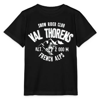 Val Thorens snow rider club - T-shirt bio MINI CREATOR Stanley/Stella Enfant - noir - Devant - Mikhail (115cm)