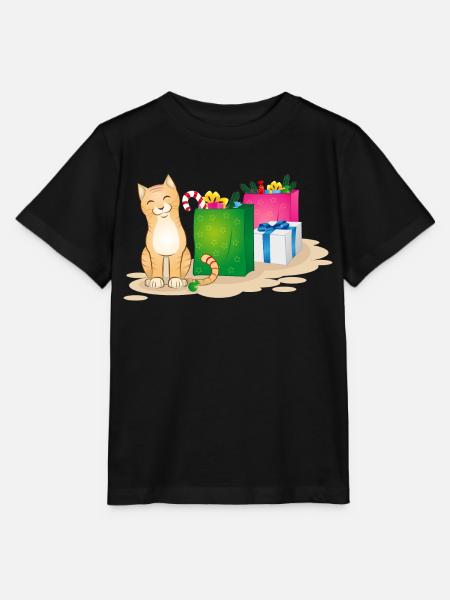 Weihnachtskatze - Stanley/Stella Kinder T-Shirt MINI CREATOR - Schwarz