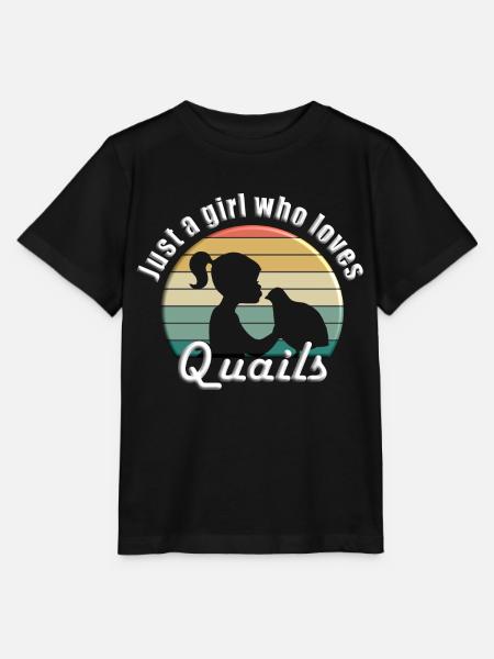 Just a girl who loves quails - Stanley/Stella Kinder T-Shirt MINI CREATOR  - Schwarz
