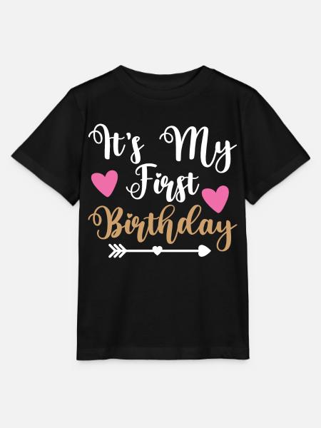 It´s my first Birthday - Mein erster Geburtstag - Stanley/Stella Kinder T-Shirt MINI CREATOR  - Schwarz