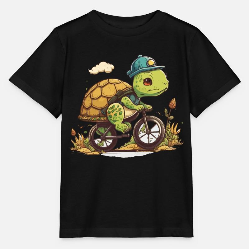 Tortoise Bicycle - Stanley/Stella MINI CREATOR Kids’ T-Shirt - black