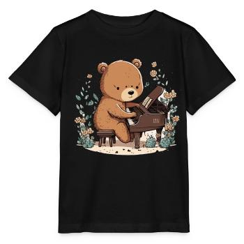 Ours mélodique - T-shirt bio MINI CREATOR Stanley/Stella Enfant - noir - Devant - Mikhail (115cm)