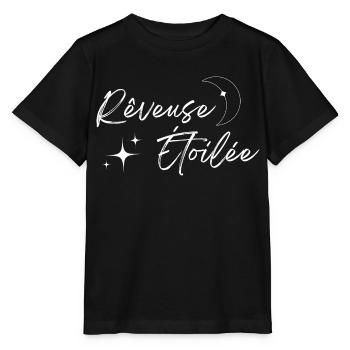 Rêveuse étoilée - T-shirt bio MINI CREATOR Stanley/Stella Enfant - noir - Devant - Mikhail (115cm)