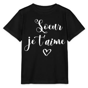 Soeur je t aime - T-shirt bio MINI CREATOR Stanley/Stella Enfant - noir - Devant - Mikhail (115cm)