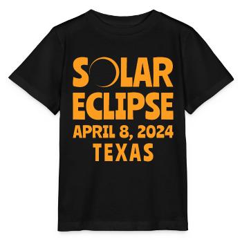 Éclipse solaire 2024 Texas - T-shirt bio MINI CREATOR Stanley/Stella Enfant - noir - Devant - Mikhail (115cm)