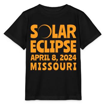 éclipse solaire 2024 Missouri - T-shirt bio MINI CREATOR Stanley/Stella Enfant - noir - Devant - Mikhail (115cm)