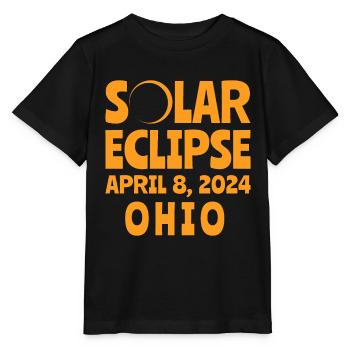 Éclipse Solaire 2024 Ohio - T-shirt bio MINI CREATOR Stanley/Stella Enfant - noir - Devant - Mikhail (115cm)