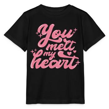 You melt my heart - Stanley/Stella Kinder T-Shirt MINI CREATOR  - Schwarz - Vorne - Mikhail (115cm)