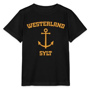 Westerland - Sylt - Nordsee - Anker - Möwe - Insel - Stanley/Stella Kinder T-Shirt MINI CREATOR  - Schwarz - Vorne - Mikhail (115cm)