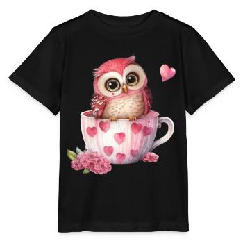 Hiboux hiboux - T-shirt bio MINI CREATOR Stanley/Stella Enfant - noir - Devant - Mikhail (115cm)