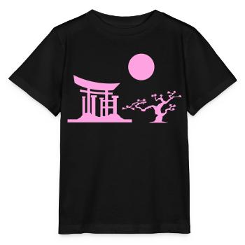Japan Gate Silhouette - Stanley/Stella MINI CREATOR Kids’ T-Shirt - black - Front - Mikhail (115cm)