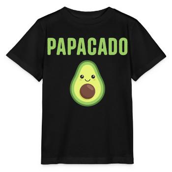 Papacado Funny Avocado Dad Father's Day Dad - Stanley/Stella MINI CREATOR Kids’ T-Shirt - black - Front - Mikhail (115cm)