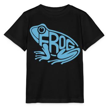 Playful Frog Typography - Stanley/Stella MINI CREATOR Kids’ T-Shirt - black - Front - Mikhail (115cm)