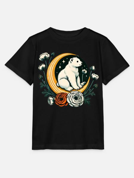 Panda Bär Mond - Stanley/Stella Kinder T-Shirt MINI CREATOR - Schwarz