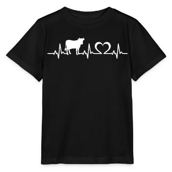 cows heartbeat cow cows - Stanley/Stella MINI CREATOR Kids’ T-Shirt - black - Front - Mikhail (115cm)