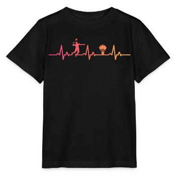 Badminton Sonnenuntergang Herzschlag Badminton - Stanley/Stella Kinder T-Shirt MINI CREATOR  - Schwarz - Vorne - Mikhail (115cm)