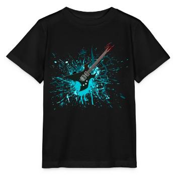 E-Gitarre Graffiti - Stanley/Stella Kinder T-Shirt MINI CREATOR  - Schwarz - Vorne - Mikhail (115cm)