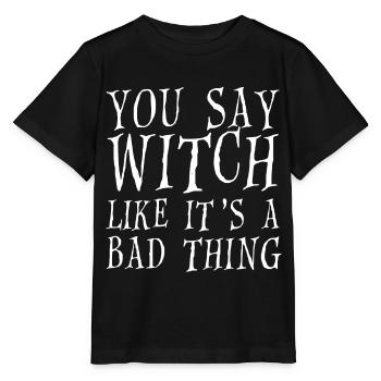 Halloween Hexe Besen Hexenbesen Hexerei Geschenk - Stanley/Stella Kinder T-Shirt MINI CREATOR  - Schwarz - Vorne - Mikhail (115cm)