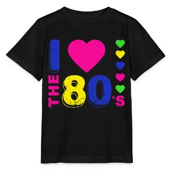 Disco.J'aime les années 80. Style des années 80. Musique des années 80 - T-shirt bio MINI CREATOR Stanley/Stella Enfant - noir - Devant - Mikhail (115cm)