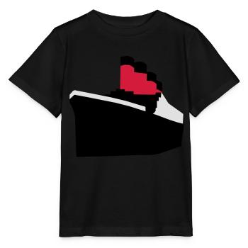 Liner vecteur océan - T-shirt bio MINI CREATOR Stanley/Stella Enfant - noir - Devant - Mikhail (115cm)