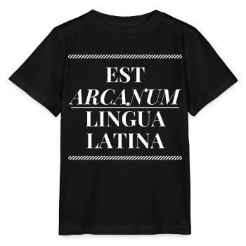 Le latin est ma langue secrète - en latin - T-shirt bio MINI CREATOR Stanley/Stella Enfant - noir - Devant - Mikhail (115cm)