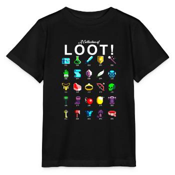 8bit Pixel Sammlung von Beute Gamer Nerd - Stanley/Stella Kinder T-Shirt MINI CREATOR  - Schwarz - Vorne - Mikhail (115cm)