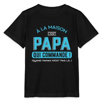 papa qui commande - T-shirt bio MINI CREATOR Stanley/Stella Enfant - noir - Devant - Mikhail (115cm)