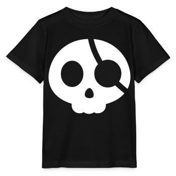 Crâne avec un cache-œil - T-shirt bio MINI CREATOR Stanley/Stella Enfant - noir - Devant - Mikhail (115cm)