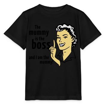 La momie est le patron et je suis la momie! - T-shirt bio MINI CREATOR Stanley/Stella Enfant - noir - Devant - Mikhail (115cm)