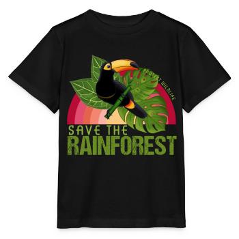 Rettet den Regenwald Umweltschutz Tukan - Stanley/Stella Kinder T-Shirt MINI CREATOR  - Schwarz - Vorne - Mikhail (115cm)