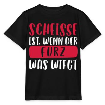 SCHEISSE IST, WENN DER FURZ WAS WIEGT - Stanley/Stella Kinder T-Shirt MINI CREATOR  - Schwarz - Vorne - Mikhail (115cm)