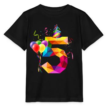5ÈME ANNIVERSAIRE - ANNIVERSAIRE ENFANT - 5 ANS - T-shirt bio MINI CREATOR Stanley/Stella Enfant - noir - Devant - Mikhail (115cm)
