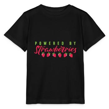 Frucht Erdbeer Früchte Erdbeere Power - Stanley/Stella Kinder T-Shirt MINI CREATOR  - Schwarz - Vorne - Mikhail (115cm)