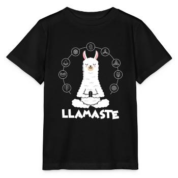 Yoga Llama Lama Alpaka Namaste Comic Tiere Lustig - Stanley/Stella Kinder T-Shirt MINI CREATOR  - Schwarz - Vorne - Mikhail (115cm)