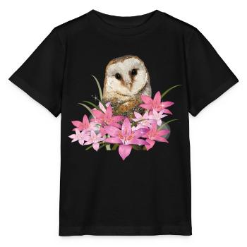 Schleiereule - Stanley/Stella Kinder T-Shirt MINI CREATOR  - Schwarz - Vorne - Mikhail (115cm)
