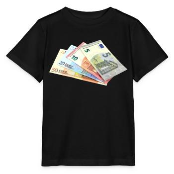 De l’argent. Billets en euros - T-shirt bio MINI CREATOR Stanley/Stella Enfant - noir - Devant - Mikhail (115cm)