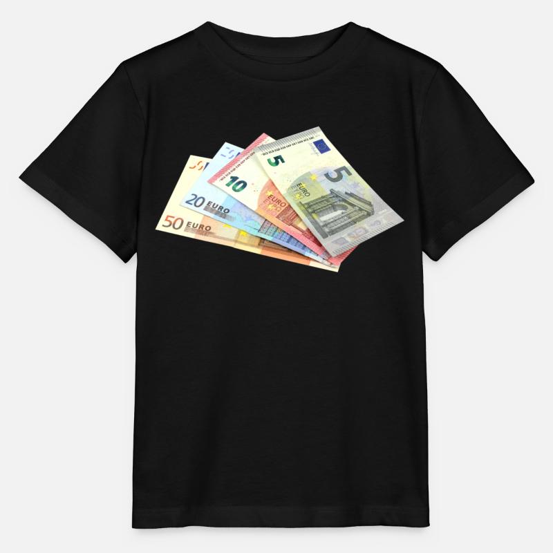 De l’argent. Billets en euros - T-shirt bio MINI CREATOR Stanley/Stella Enfant - noir