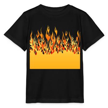 fire flame flame wall - Stanley/Stella MINI CREATOR Kids’ T-Shirt - black - Front - Mikhail (115cm)
