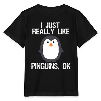 J'aime vraiment les pingouins. D'accord - T-shirt bio MINI CREATOR Stanley/Stella Enfant - noir - Devant - Mikhail (115cm)