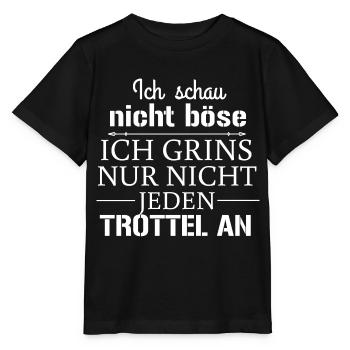 Ich schau nicht böse - Stanley/Stella Kinder T-Shirt MINI CREATOR  - Schwarz - Vorne - Mikhail (115cm)