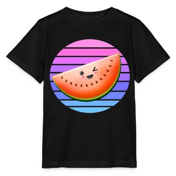 Clin d’oeil melon au coucher du soleil - T-shirt bio MINI CREATOR Stanley/Stella Enfant - noir - Devant - Mikhail (115cm)