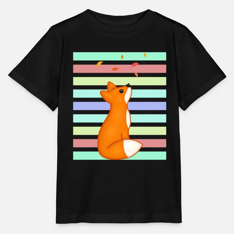 Renard roux au coucher du soleil - T-shirt bio MINI CREATOR Stanley/Stella Enfant - noir