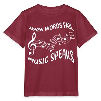 Music - Stanley/Stella Kinder T-Shirt MINI CREATOR  - Burgunderrot - Vorne - Kain (125cm)