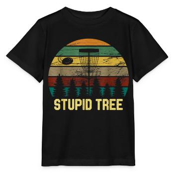 Disc Golf Stupid Tree Vintage Tee Frisbee Funny - Stanley/Stella MINI CREATOR Kids’ T-Shirt - black - Front - Mikhail (115cm)